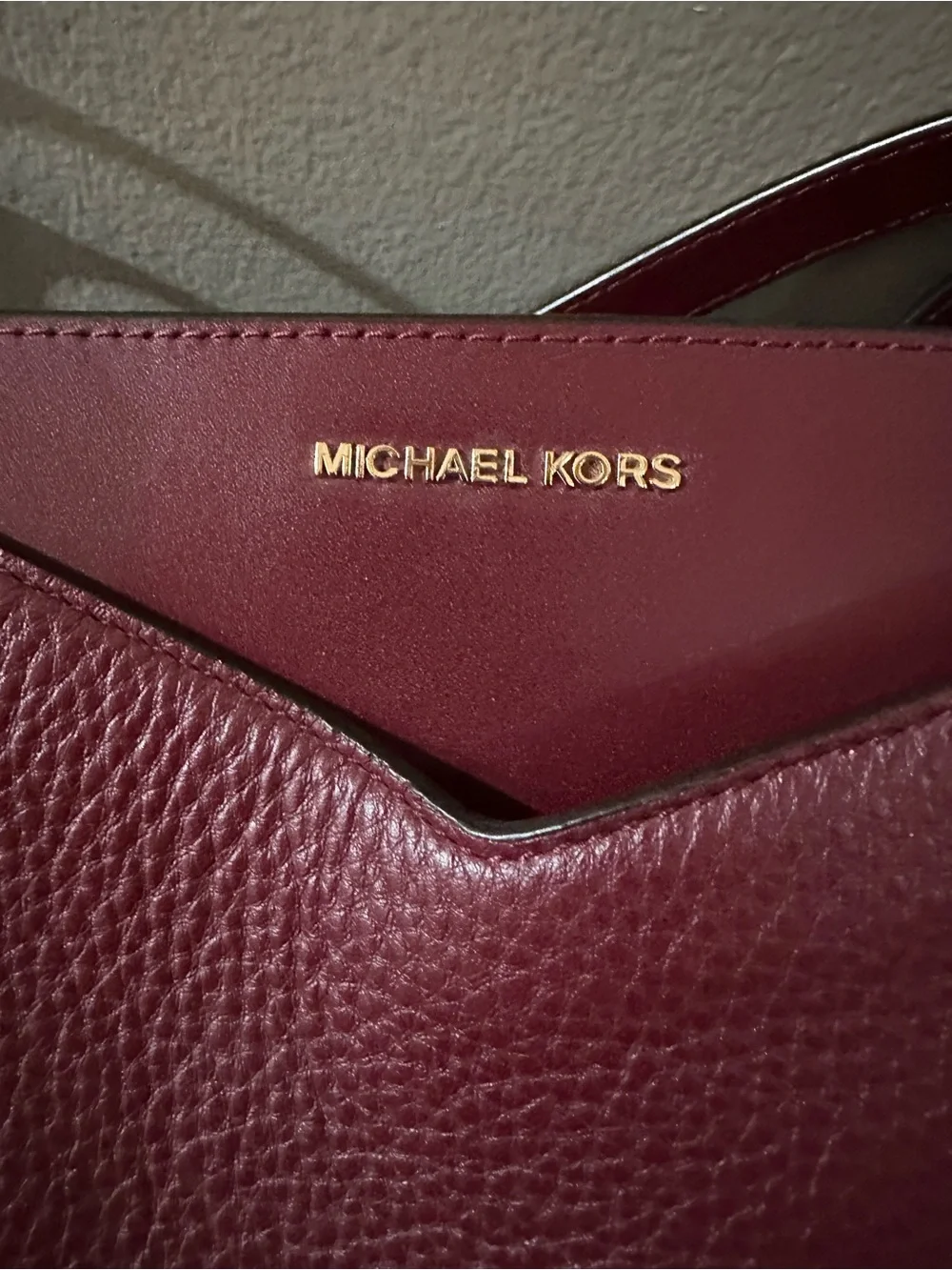 Michael Kors Wine Leather Shoulder Tote